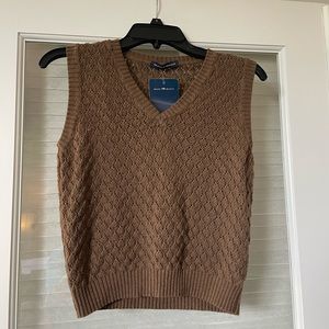 Brandy Melville Brown Sweater Vest One Size NWT